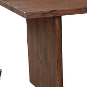 HomeRoots 11 Piece Brown Solid Wood Dining Set - Elegant Table & 10 Chairs for Family Gatherings & Events 635843