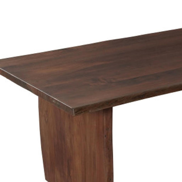 HomeRoots 13 Piece Solid Wood Dining Set: Elegant Brown Table & 12 Chairs for Timeless Family Gatherings 635847