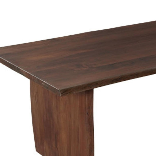 HomeRoots 13 Piece Solid Wood Dining Set: Elegant Brown Finish, Comfortable Leather Seats, Seats 12 Perfectly 635848