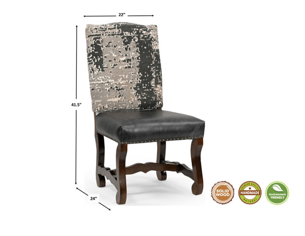 HomeRoots 15 Piece Solid Wood Dining Set - Elegant Brown Table & 14 Comfortable Black Chairs for Gatherings 635850
