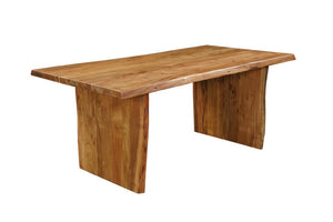 72 Inch Solid Wood Live Edge Sled Base Dining Table for Modern Farmhouse and Rustic Rooms