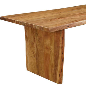72 Inch Solid Wood Live Edge Sled Base Dining Table for Modern Farmhouse and Rustic Rooms