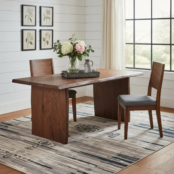 72 Inch Solid Wood Live Edge Sled Base Dining Table for Modern Farmhouse and Rustic Rooms