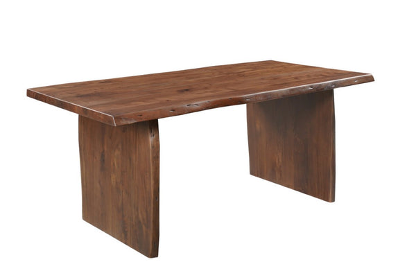 72 Inch Solid Wood Live Edge Sled Base Dining Table for Modern Farmhouse and Rustic Rooms