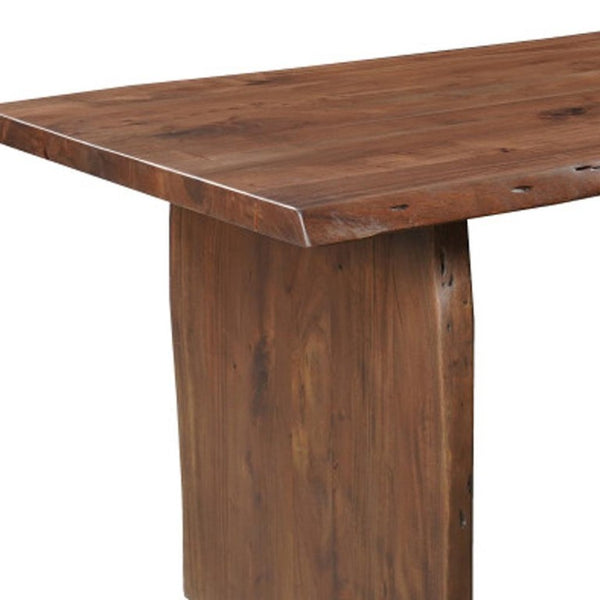 72 Inch Solid Wood Live Edge Sled Base Dining Table for Modern Farmhouse and Rustic Rooms