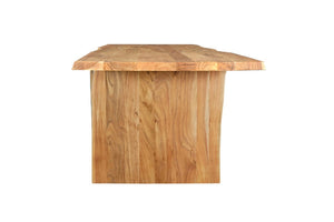 120 Inch Solid Wood Live Edge Dining Table with Sled Base for Modern Rooms