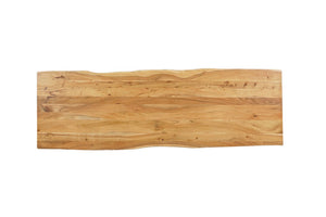 120 Inch Solid Wood Live Edge Dining Table with Sled Base for Modern Rooms