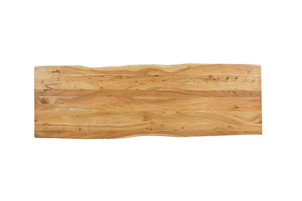 120 Inch Solid Wood Live Edge Dining Table with Sled Base for Modern Rooms