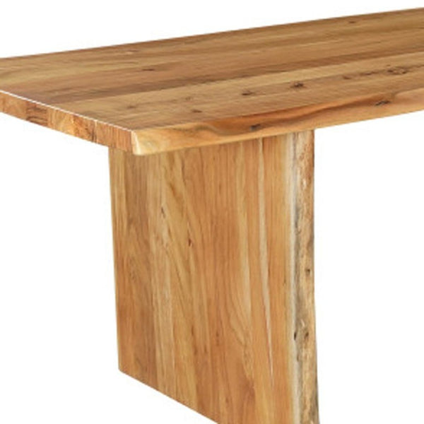 120 Inch Solid Wood Live Edge Dining Table with Sled Base for Modern Rooms