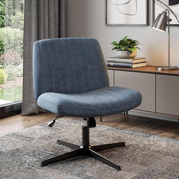 HomeRoots 19" Black Tufted Swivel Lounge Chair - Modern Comfort with Plush Cushioning for Home or Office Use 635871