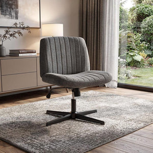 HomeRoots 19" Black Tufted Swivel Lounge Chair – Modern Elegance with 360° Comfort for Home or Office Spaces 635872
