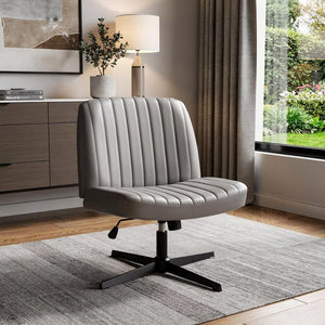 HomeRoots 19" Black Tufted Swivel Lounge Chair - Modern Accent Seating with Plush Comfort for Small Spaces 635874