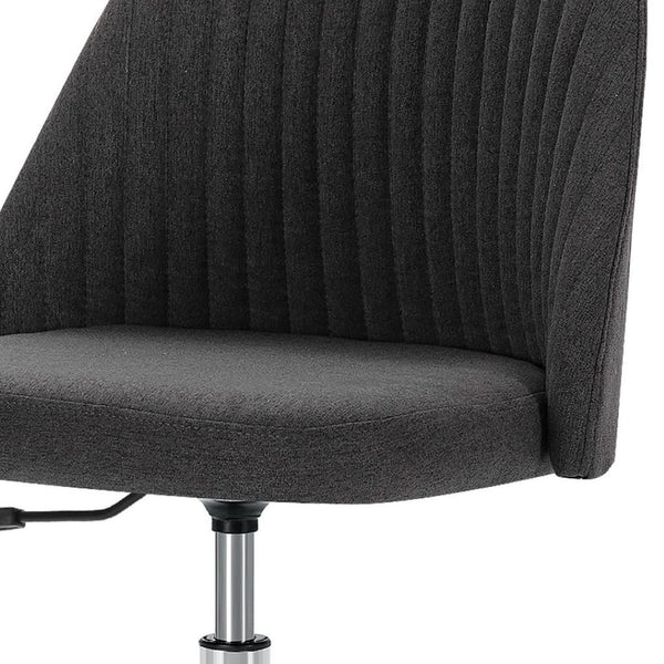 HomeRoots Gray Adjustable Height Swivel Office Chair - Modern Comfort with Stylish Tufted Design & Mobility 635885