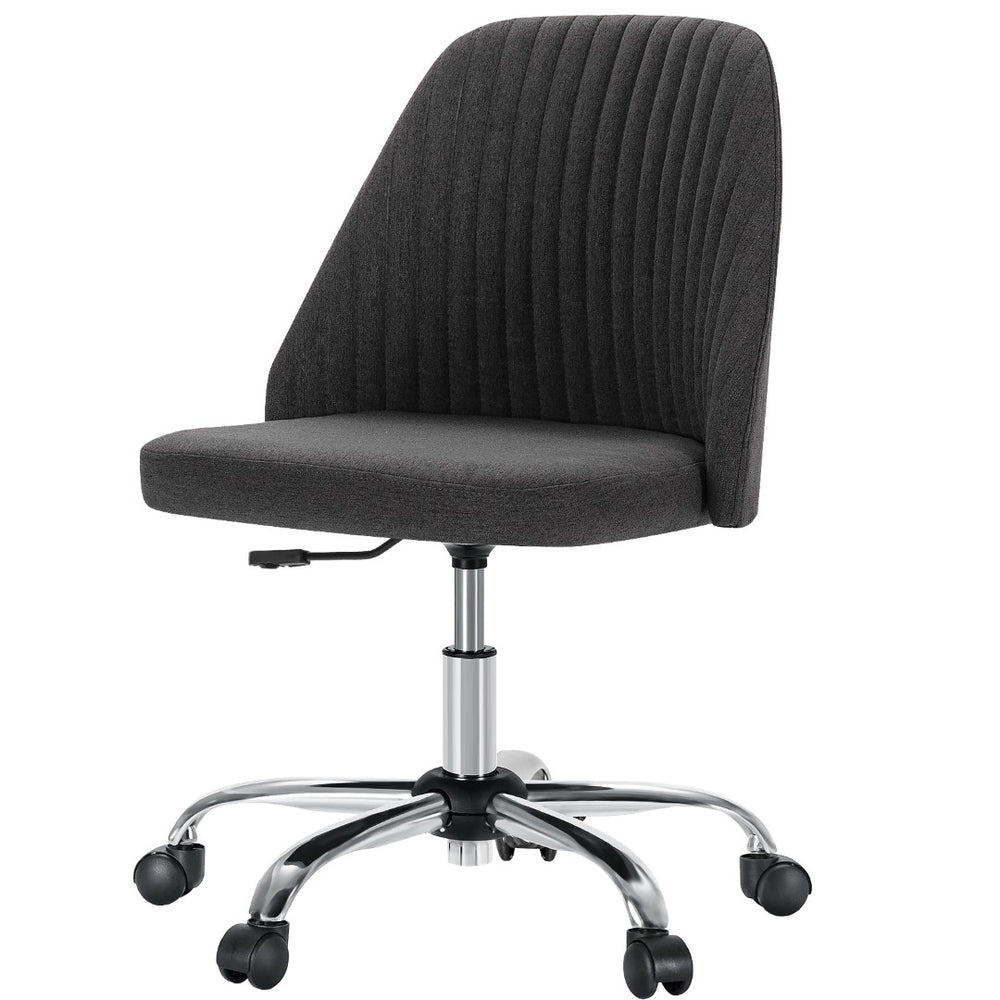 HomeRoots Gray Adjustable Height Swivel Office Chair - Modern Comfort with Stylish Tufted Design & Mobility 635885