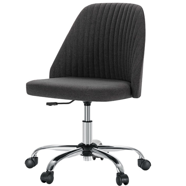 HomeRoots Gray Adjustable Height Swivel Office Chair - Modern Comfort with Stylish Tufted Design & Mobility 635885