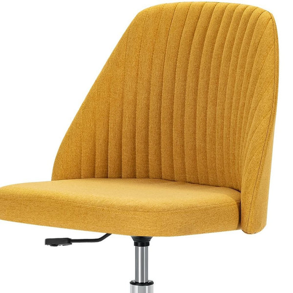 HomeRoots Yellow Adjustable Height Swivel Rolling Office Chair - Modern Comfort & Easy Mobility for Workspaces 635886