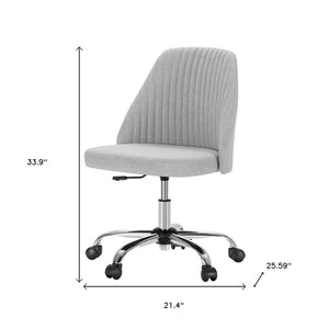 HomeRoots Gray Adjustable Height Swivel Office Chair - Durable, Stylish, Ergonomic Design for Home & Office Use 635887