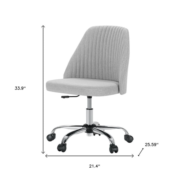 HomeRoots Gray Adjustable Height Swivel Office Chair - Durable, Stylish, Ergonomic Design for Home & Office Use 635887
