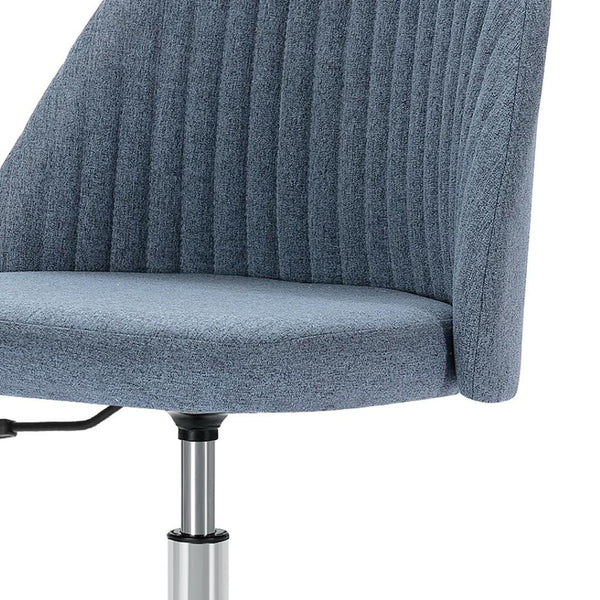 HomeRoots Blue Adjustable Height Swivel Rolling Office Chair - Modern Tufted Design for Comfort & Style 635888