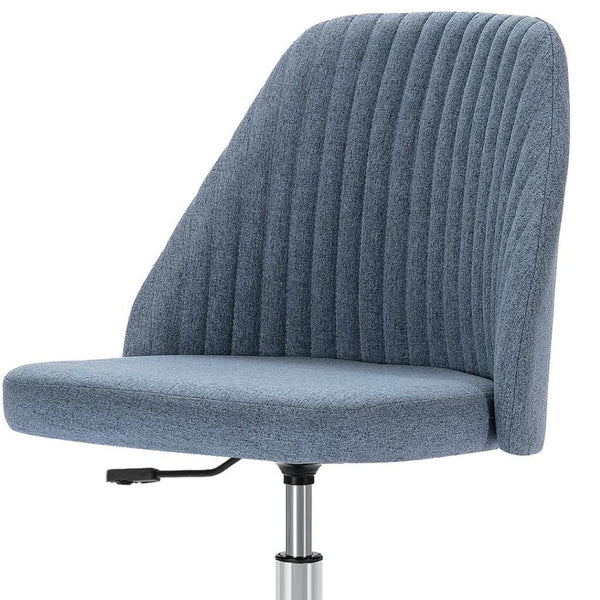 HomeRoots Blue Adjustable Height Swivel Rolling Office Chair - Modern Tufted Design for Comfort & Style 635888