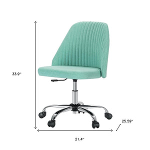 HomeRoots Green Stylish Adjustable Height Swivel Rolling Office Chair - Plush Comfort & Modern Design 635889