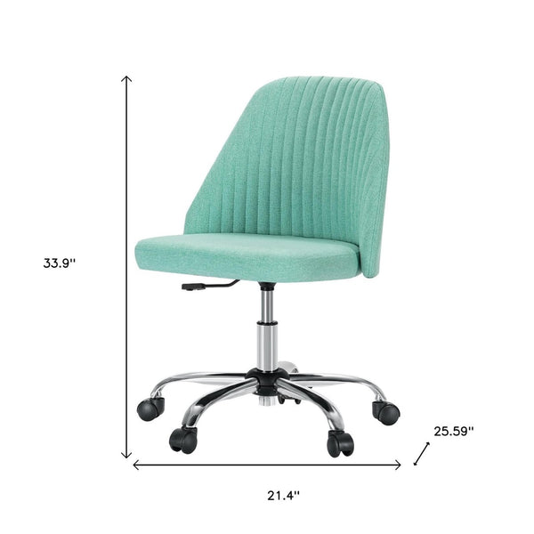HomeRoots Green Stylish Adjustable Height Swivel Rolling Office Chair - Plush Comfort & Modern Design 635889