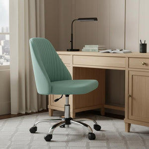 HomeRoots Green Stylish Adjustable Height Swivel Rolling Office Chair - Plush Comfort & Modern Design 635889