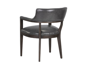Sunpan Brylea Dining Armchair - Stylish Leather Accent Chair for Dining Room or Living Space Comfort Brown, Brentwood Charcoal Leather