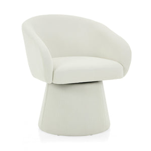 English Elm Christopher Knight Home® - Modern Swivel Narrow Corduroy Accent Chair with 360° Rotation, Compact Barrel Seat, 300 lb Capacity, Beige Comfort N765P292088B