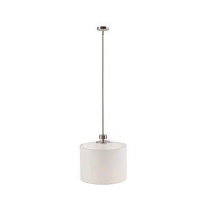 JLA Home INK+IVY - Metal Pendant Silver Drum Shade with Glass Diffuser & White Linen Shade — Contemporary Urban Chic Lighting II151-0105