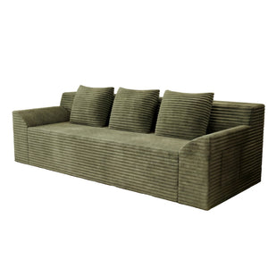 English Elm 71" Corduroy Tufted Loveseat with Deep Seat and Curved Back for Compact Living Spaces Antique Green W5571P440915