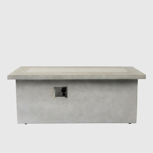 English Elm 60" 70in Concrete Propane Fire Pit Table 60000 BTU with Storage Cabinet, Pulse Ignition, Light Gray W853P202206