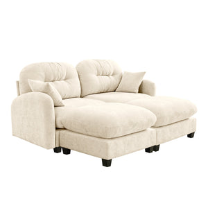 English Elm Cloud Sectional Sofa - Premium Chenille, Ergonomic Design, Modular Flexibility, Elegant Beige Comfort W714S01366