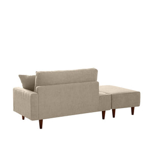 English Elm Indoor Boucle Chaise Lounge with Detachable Ottoman Convertible Daybed Bedroom Reading Nook Camel W5515P438712