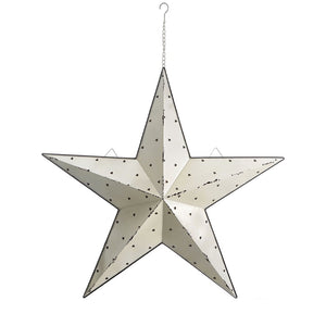 HomeRoots 35" Rustic White Galvanized Metal Star Wall Decor – Charming Americana Home Accent for Any Room 636063