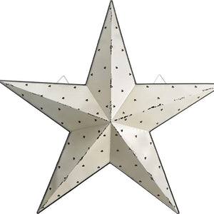 HomeRoots 35" Rustic White Galvanized Metal Star Wall Decor – Charming Americana Home Accent for Any Room 636063