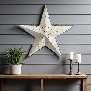 HomeRoots 35" Rustic White Galvanized Metal Star Wall Decor – Charming Americana Home Accent for Any Room 636063