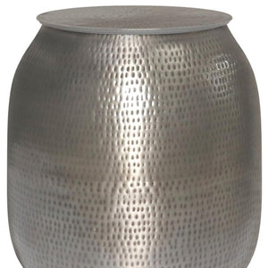 HomeRoots 21" Silver Metal Round End Table - Modern Accent for Living Rooms, Bedrooms, or Offices, No Assembly! 636068