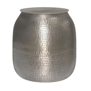 HomeRoots 21" Silver Metal Round End Table - Modern Accent for Living Rooms, Bedrooms, or Offices, No Assembly! 636068
