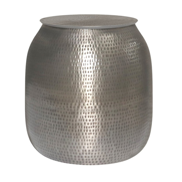 HomeRoots 21" Silver Metal Round End Table - Modern Accent for Living Rooms, Bedrooms, or Offices, No Assembly! 636068