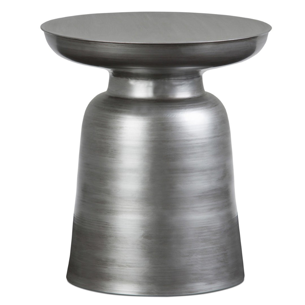 HomeRoots 18" Silver Metal Round End Table - Modern Accent, Durable All-Metal Design, Fully Assembled Style 636071