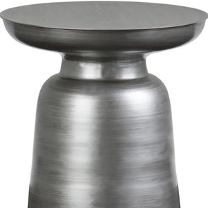 HomeRoots 18" Silver Metal Round End Table - Modern Accent, Durable All-Metal Design, Fully Assembled Style 636071