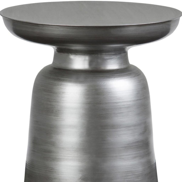 HomeRoots 18" Silver Metal Round End Table - Modern Accent, Durable All-Metal Design, Fully Assembled Style 636071