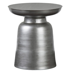 HomeRoots 18" Silver Metal Round End Table - Modern Accent, Durable All-Metal Design, Fully Assembled Style 636071