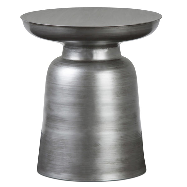 HomeRoots 18" Silver Metal Round End Table - Modern Accent, Durable All-Metal Design, Fully Assembled Style 636071