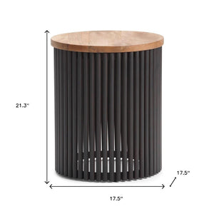 HomeRoots 21" Black Metal Round End Table - Modern Industrial Accent Piece for Small Spaces, Fully Assembled 636072