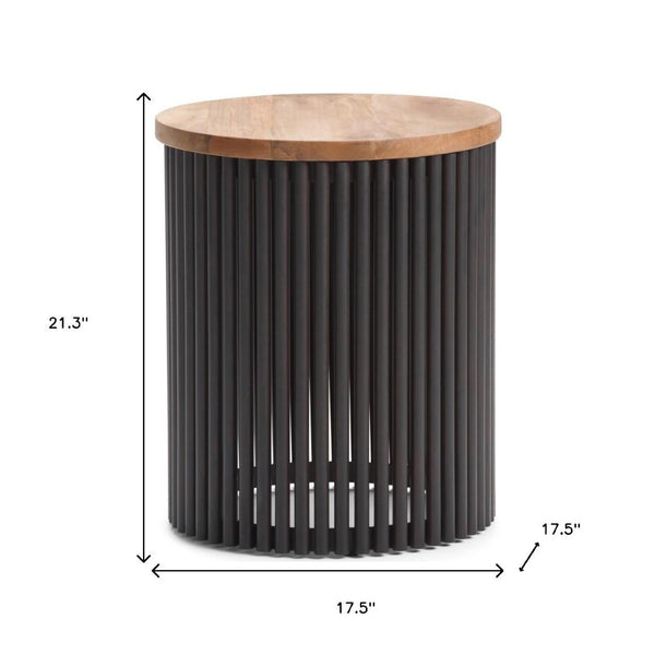 HomeRoots 21" Black Metal Round End Table - Modern Industrial Accent Piece for Small Spaces, Fully Assembled 636072