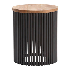 HomeRoots 21" Black Metal Round End Table - Modern Industrial Accent Piece for Small Spaces, Fully Assembled 636072
