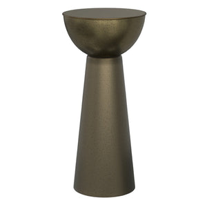 HomeRoots 26" Antiqued Gold Round End Table – Elegant Metal Accent for Modern & Classic Home Decor Spaces 636073