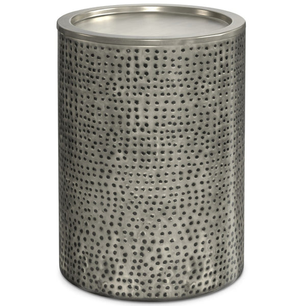 HomeRoots 21" Nickel Iron Round End Table - Stylish Compact Design, Durable Construction, Versatile Use for Any Space 636075